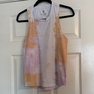 Adidas Women's Pastel Tie-Dye Tank Top - Pink and Orange